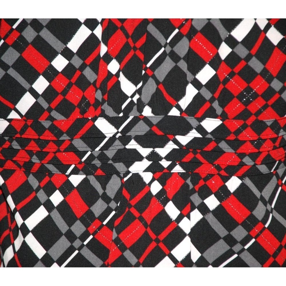 Covington Red Argyle Pattern Button Up Blouse Siz… - image 6